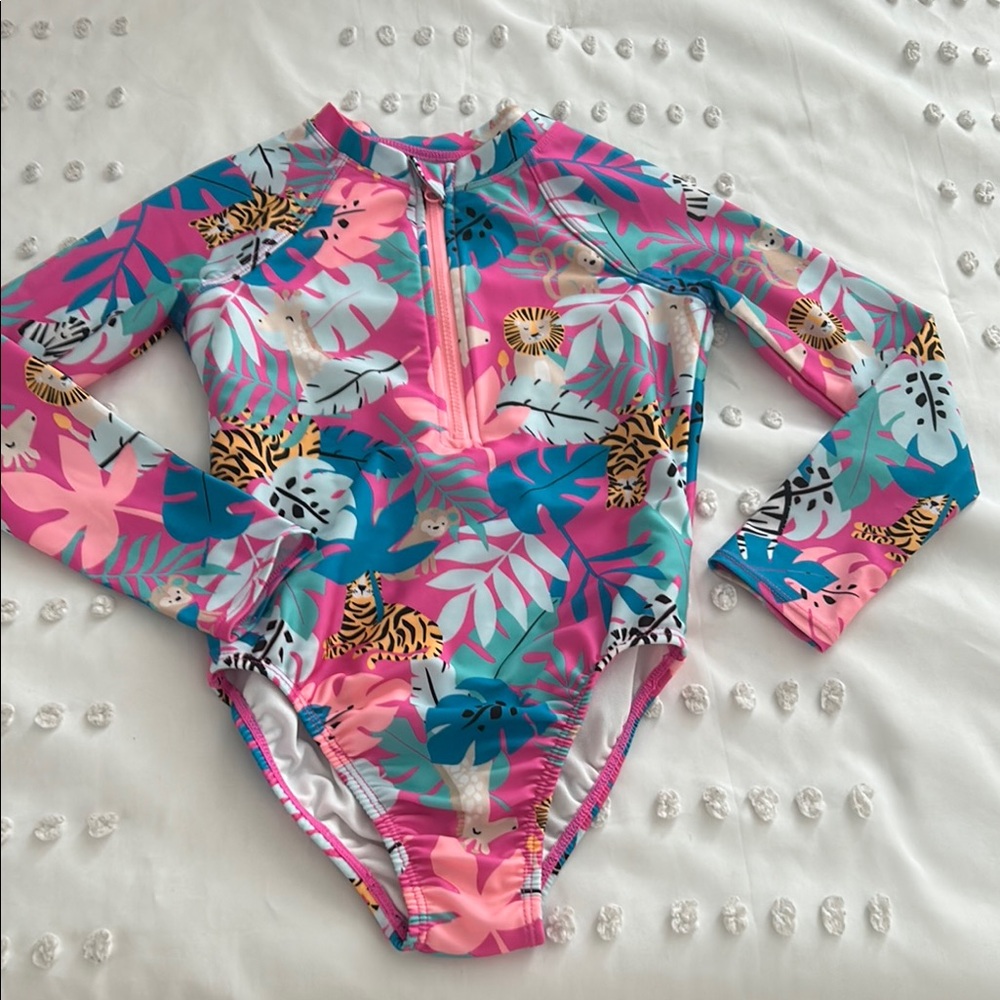 Tropical Print Kids Swimwear